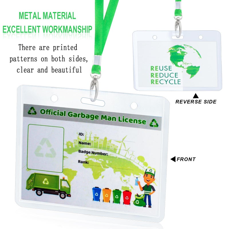 Yewong Kids Waste Management Garbage Truck Costume Accessories Recycle Trash Vest Tucker Hat Gloves ID Card for Career Day - Image 4